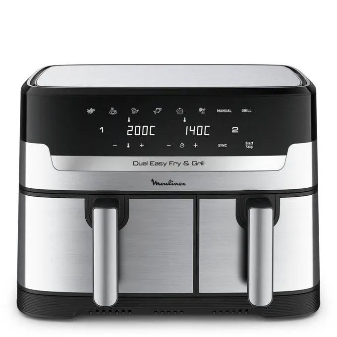 moulinex Friteuse sans Huile A AIR DUAL EASY FRY & GRILL 8,3 L en acier inoxydable 2 Panier en algerie