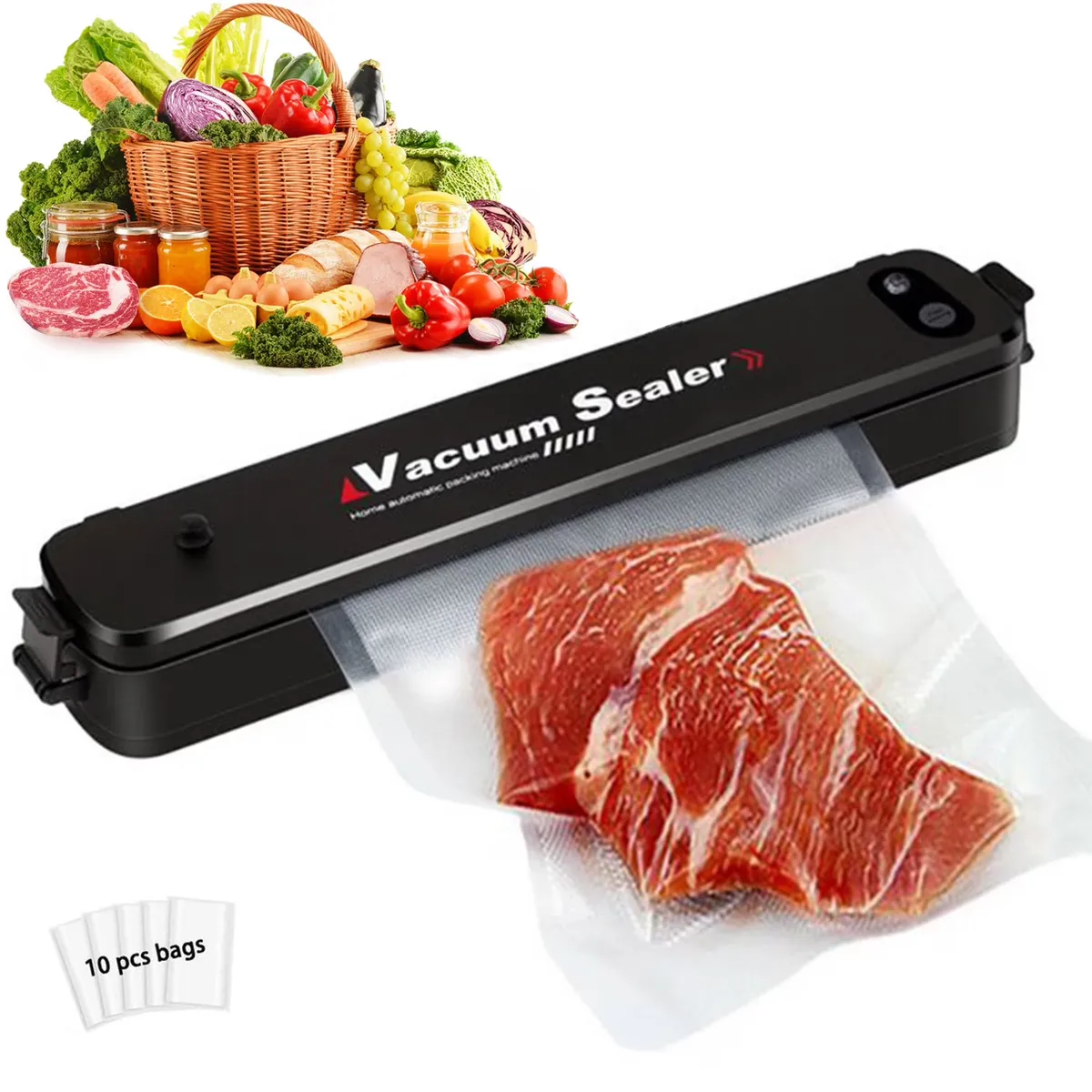 Machine de Mise Sous Vide Alimentaire – Appareil de Conservation des Aliments – Scelleuse Sous Vide avec Extraction d’Air – Cuisine et Maison