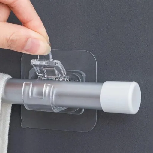 Support de tringle adhesif 2 pieces – Fixation murale sans perçage
