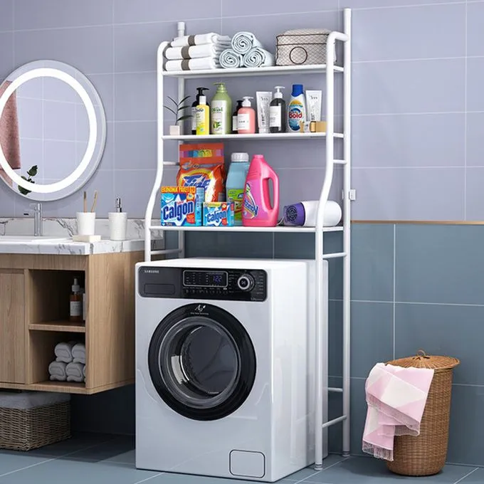 etagere de rangement en acier inoxydable pour machine à laver – support organisateur salle de bain et buanderie