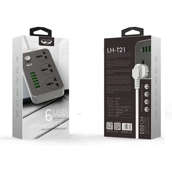 Multiprise LDNIO SC3412 3 Prises + 4 Ports USB Charge Rapide