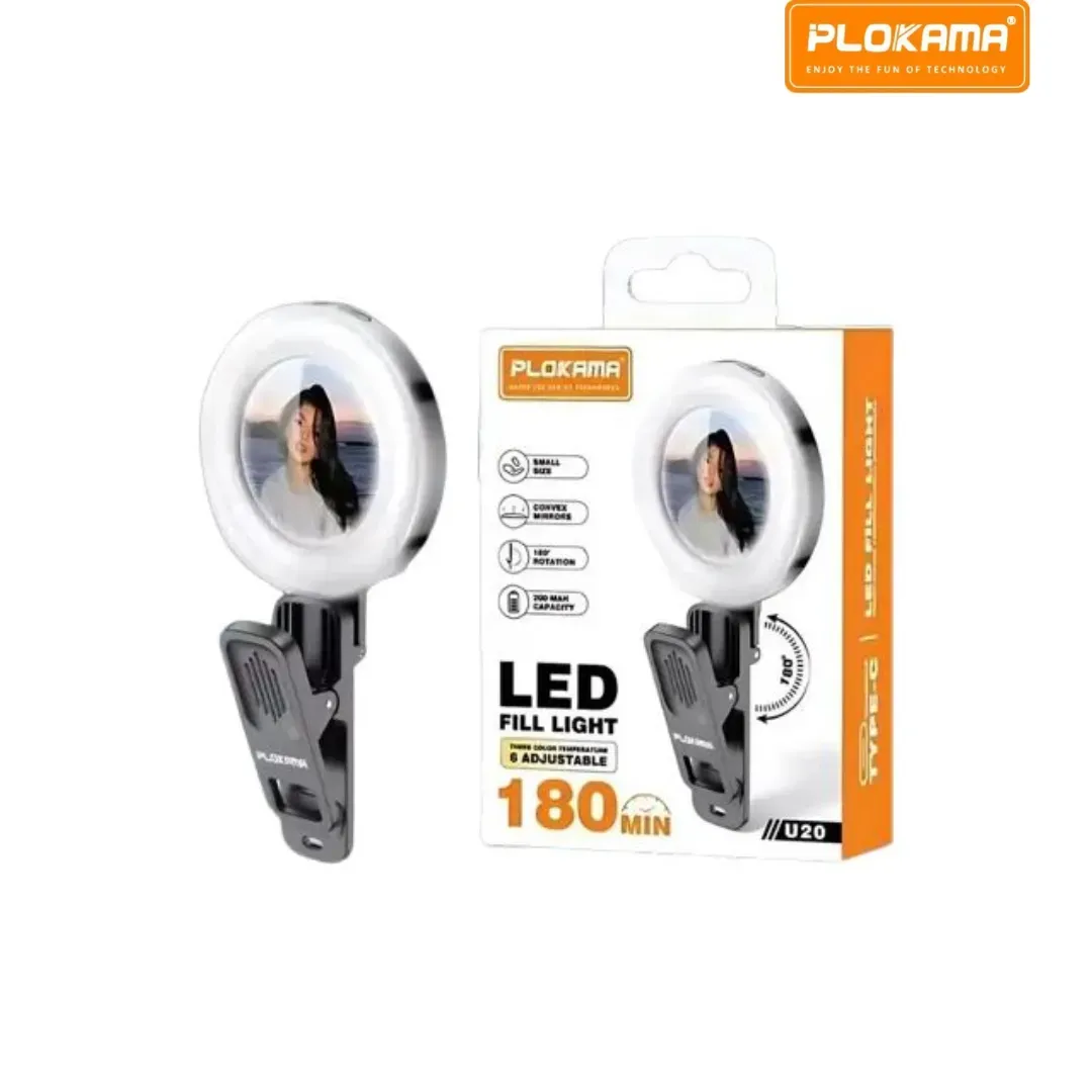 plokama Mini anneau lumineux, LED portable pour téléphone, 4 modes d'éclairage de couleur et luminosité réglable, le vlogging en algerie