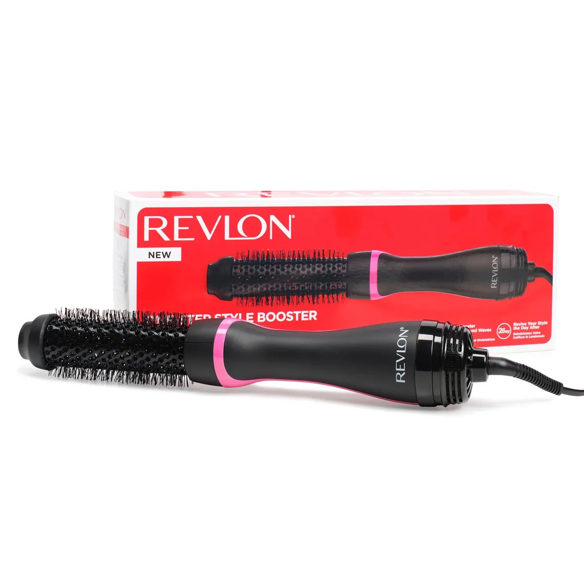 Brosse Seche-cheveux et styler en une etape - Brosse ronde Root Booster pour le coiffage, brosse sèche-cheveux pour un brushing rapide et facile de qualité salon