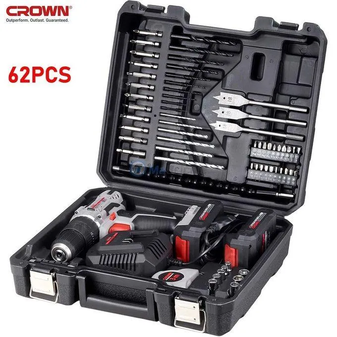 Kit 62PCS Visseuse a percussion sans fil 2 Batteries 20V MAX 2Ah avec valise - CT21102H-2-(62)EK