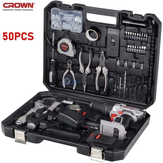 Kit 50PCS Visseuse a percussion sans fil 2 Batteries 20V MAX 2Ah avec valise - CT21102H-2-(50)EK