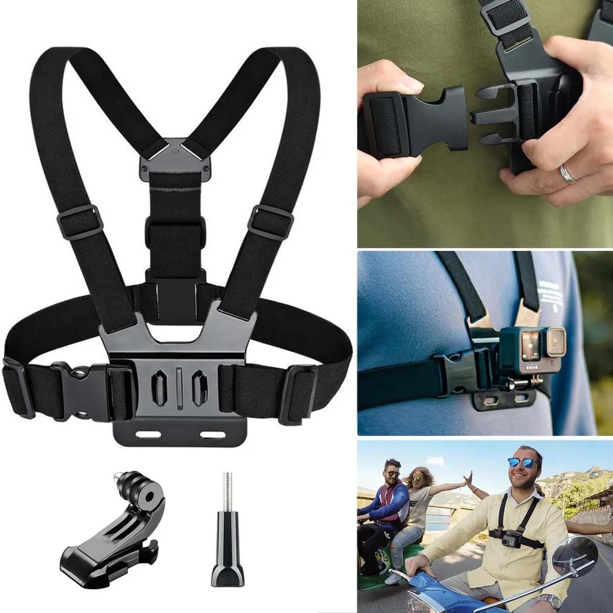 Support telephone et GoPro reglable sangle pectorale harnais tete Algerie