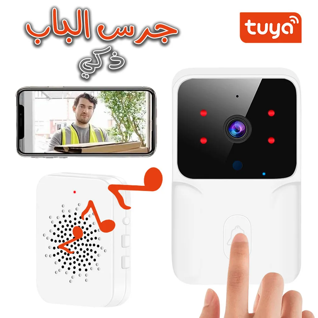Sonnette connectee avec camera 1080P vision nocturne detection de mouvement exterieur