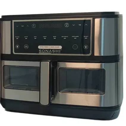 Air Fryer SONASHI SAF-110 10L Double Bac 2600W – Friteuse Sans Huile Numérique en Inox