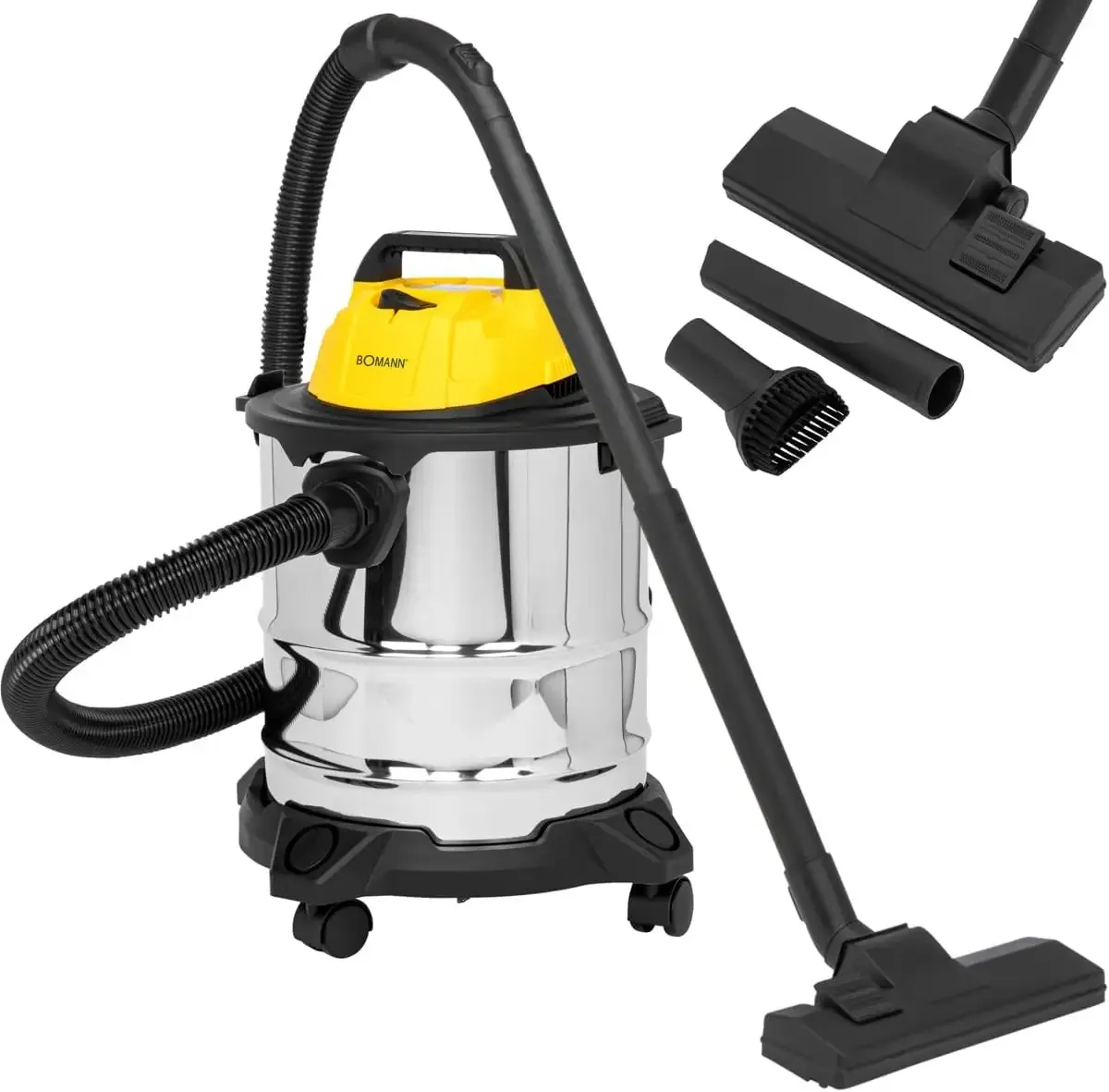 Aspirateur Eau et Poussière BOMANN BS 6058 CB 20L 1200W Inox – Aspirateur Multifonction Puissant