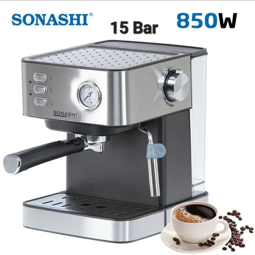 Cafetière Expresso Sonashi SCM-4967 15 Bar 1.6L – Machine à Café All in One Puissante