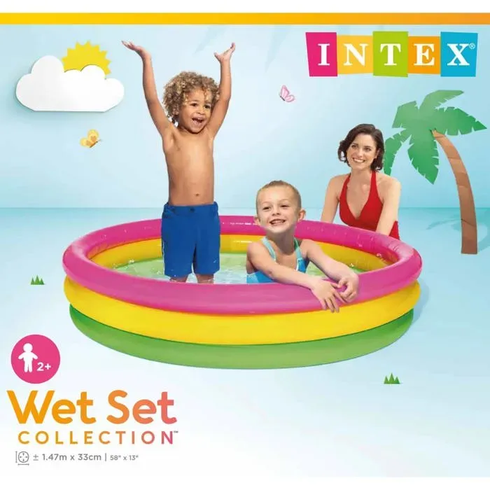Piscine Gonflable 3 Anneaux 147X33Cm Multicolore-INTEX