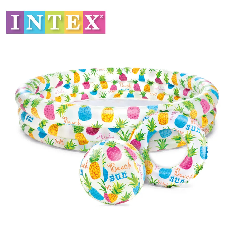 Piscine Gonflable Enfants 122 x 25 cm – INTEX Just So Fruity 59460NP – Bassin Bébé Coloré Été