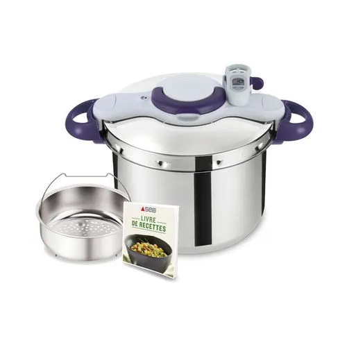 Cocotte Minute - Autocuiseur Avec Minuterie 2 En 1 En Inox 7.5L - Gris