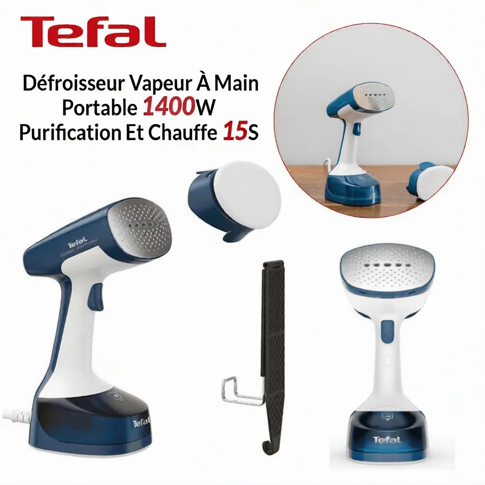 Défroisseur Vapeur À Main Portable 1400W Purification Et Chauffe 15S Steam Easy Tefal DT7130E1