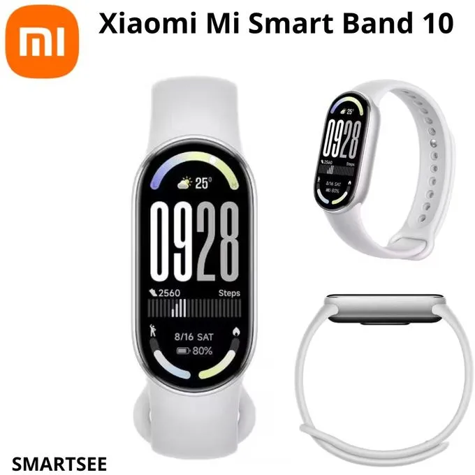 Mi Band 10 bracelet inteligent : 150+ Modes sportifs Écran AMOLED 1,72 pouces BT5.4 Endurance 21 jours 5ATM Diffusion de fréquence cardiaque
