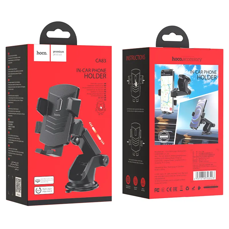 Support Téléphone Voiture À Ventouse Puissante Et Rotation 360° Hoco CA83