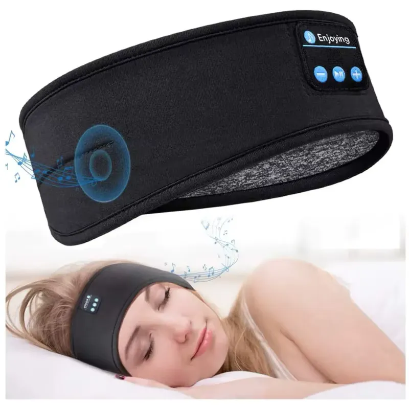 Bandeau connecté Bluetooth ecouteurs sans fil– Masque de sport & sommeil-Noir