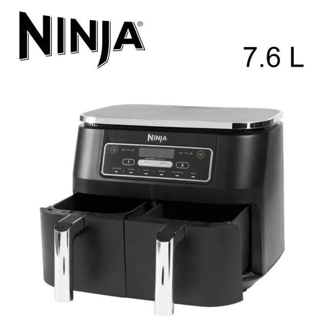 Friteuse Air Fryer 6 En 1 sans huile 7.6L 2470W Double Tiroirs et Bacs avec Écran Tactile - 6 PROGRAMMES Dual Zone - Foodi Dual Zone