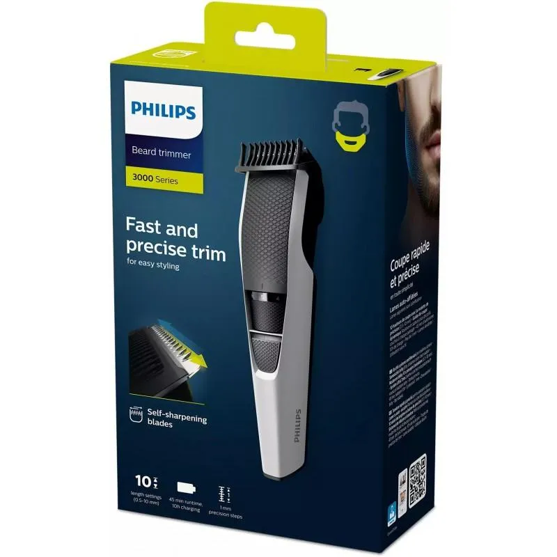Tondeuse philips barbe rechargeable et secteur, de 0.5 à 10 mm batterie 45mn