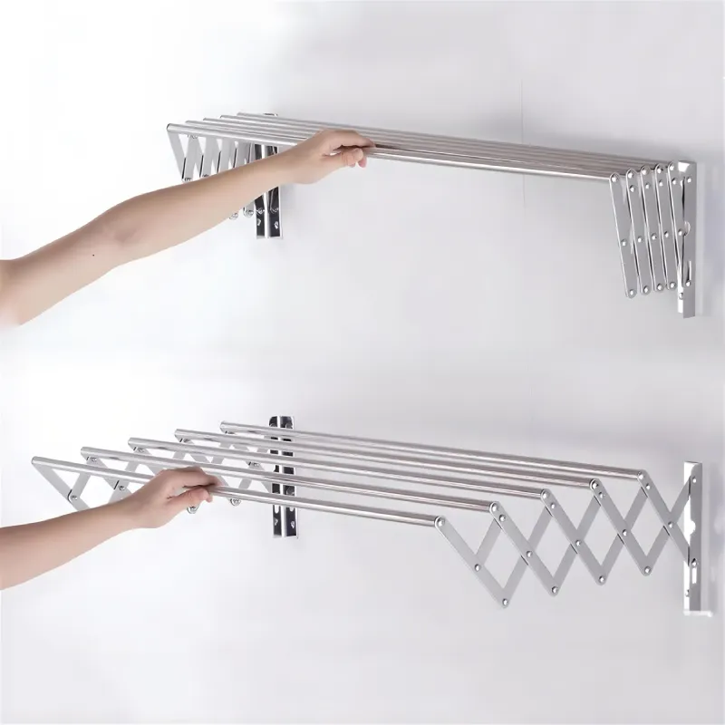 Sèche Linge Étendoir Extensible En Alluminium 120cm-Argent