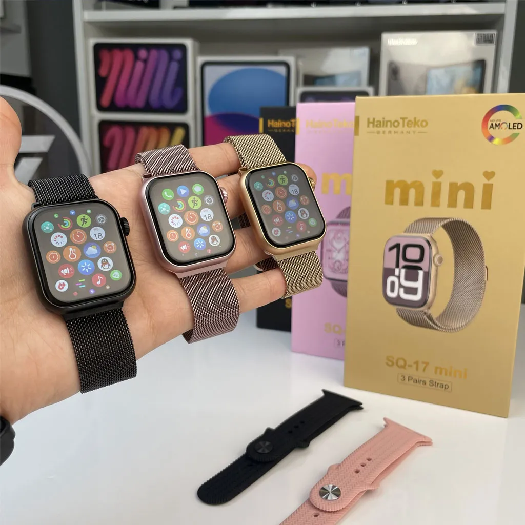 HainoTeko SQ-17 Mini Series 10 AMOLED avec 3 Bracelets | Smart Watch Femme Originale en Algérie