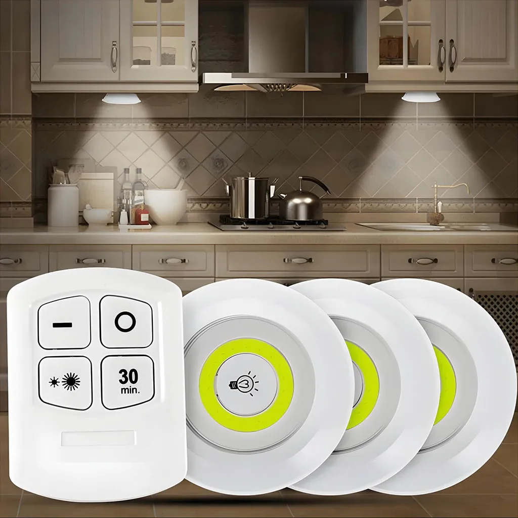 Lot De 3 Lampes Led Avec Télécommande -Blanc
