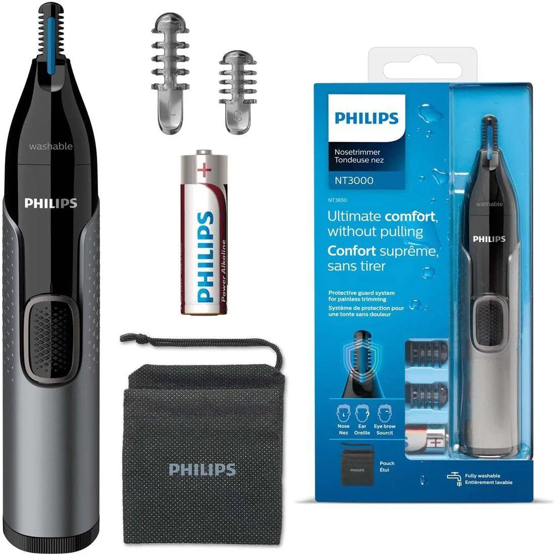 Tondeuse nez, oreilles et sourcils NT3000 non rechargeable