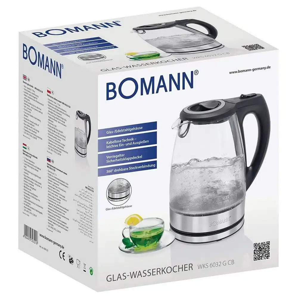 Bouilloire Electrique 1.7L 2200W Bomann WKS 6032