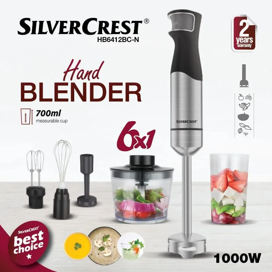 Mixeur Plongeant Multifonctions 6en1 1000w -inox