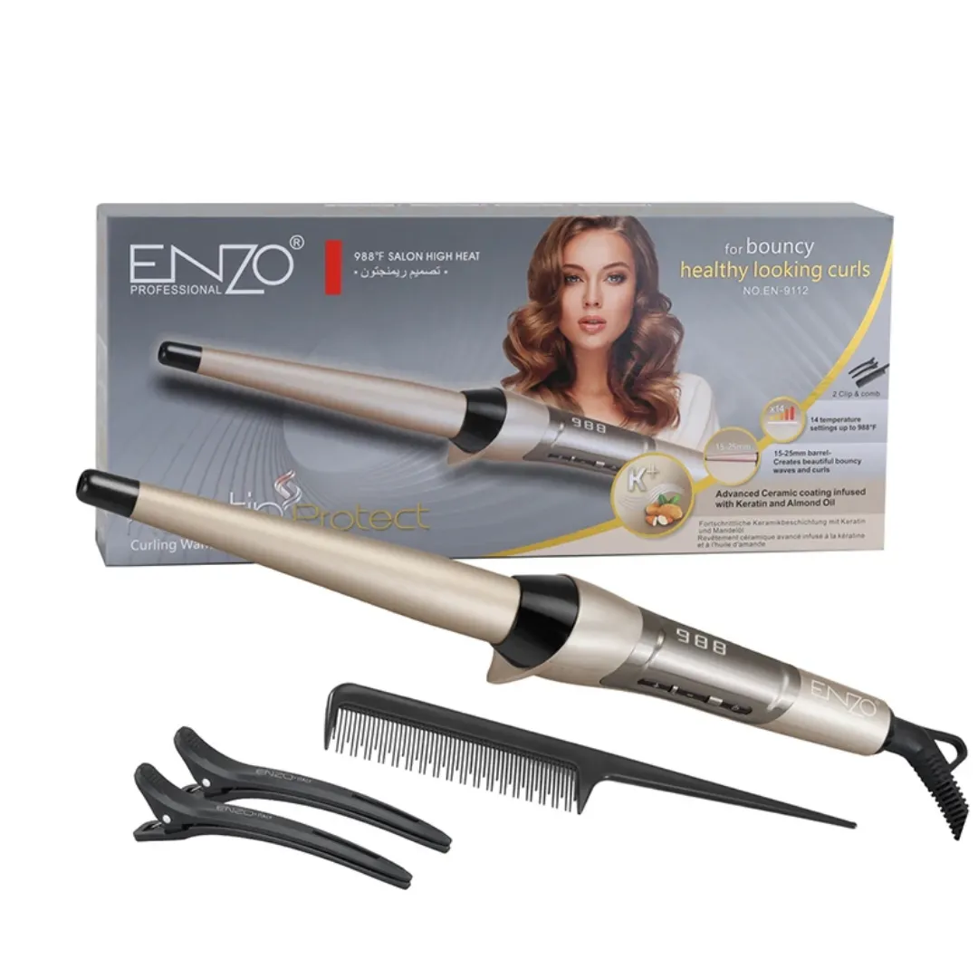 Boucleur ENZO Keratin Protect 15-25mm ,Des Boucles Sublimes avec Soin et Élégance . EN-9112