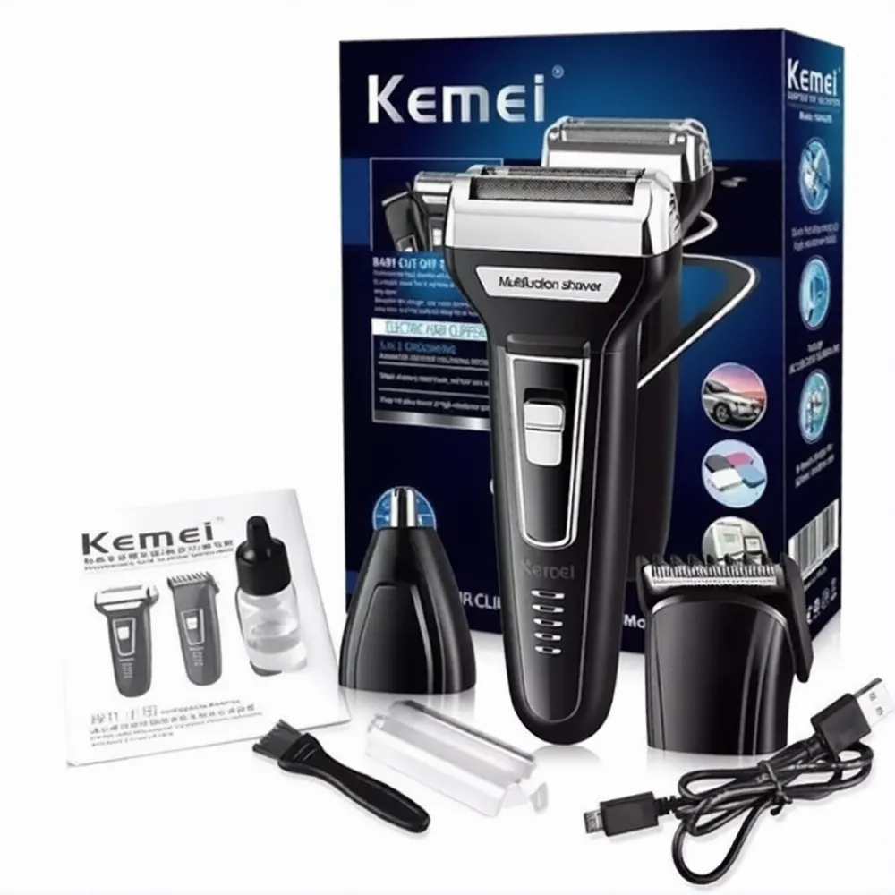 Tondeuse à Cheveux Et Nez Sans Fil Avec Rasoir 3 en 1 Kemei KM-6558 en algerie 
