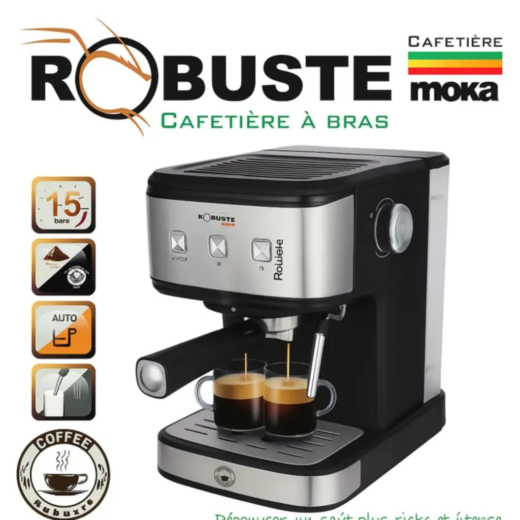 Cafetiere A BRAS automatique MOKA robuste 1100W-15bar  