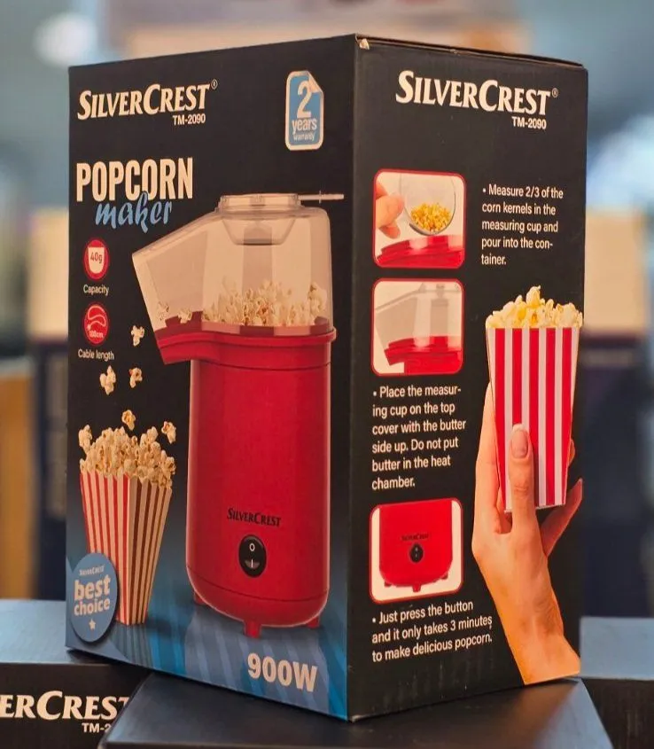 appareil de pop corn 900w silvercrest capacity 40g 