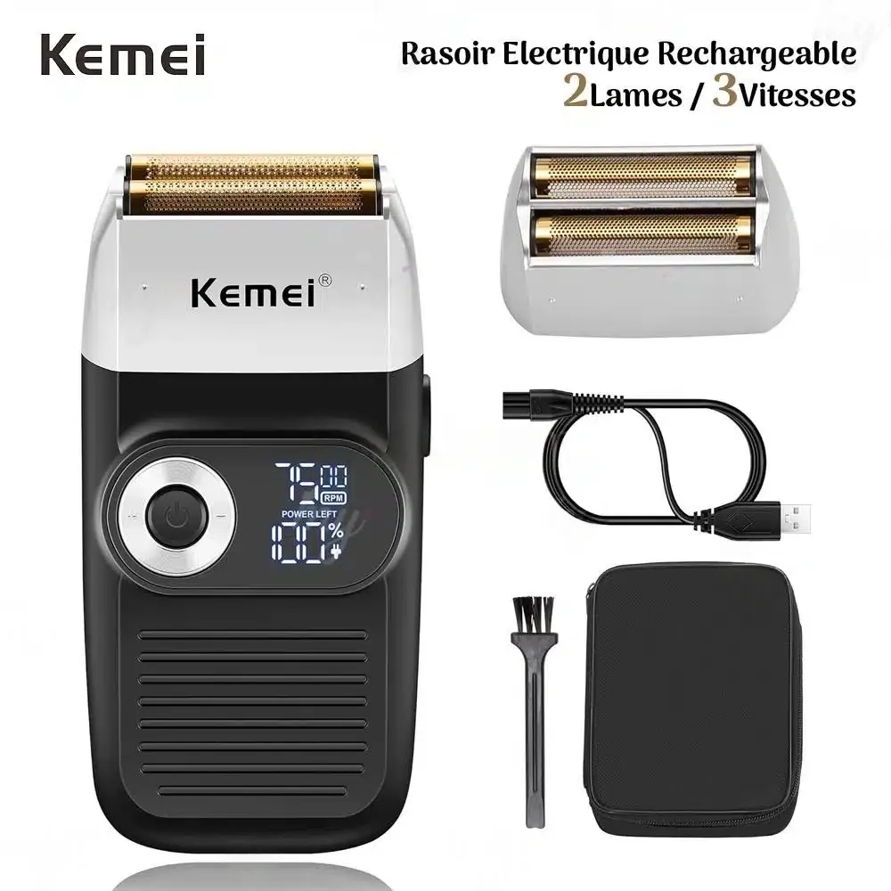Rasoir Electrique Rechargeable 2 Lames / 3 Vitesses Kemei KM-2026 en algerie