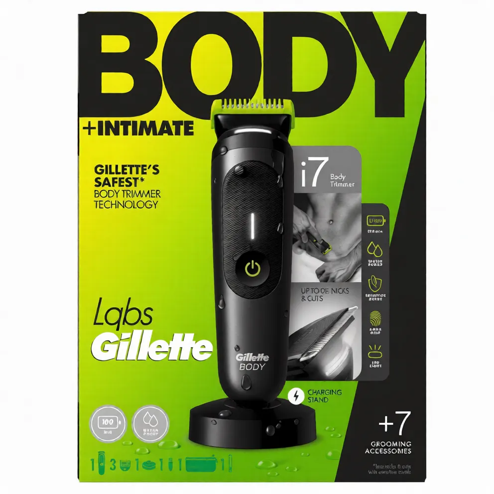 Tondeuse Gillette Labs i7 Body + Intimate – 100 min d’autonomie, rasage précis et sans irritation