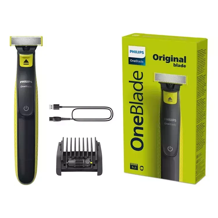 Rasoir à Barbe Philips OneBlade  avec Sabot Réglable 5 en 1 autonomie 45mi,