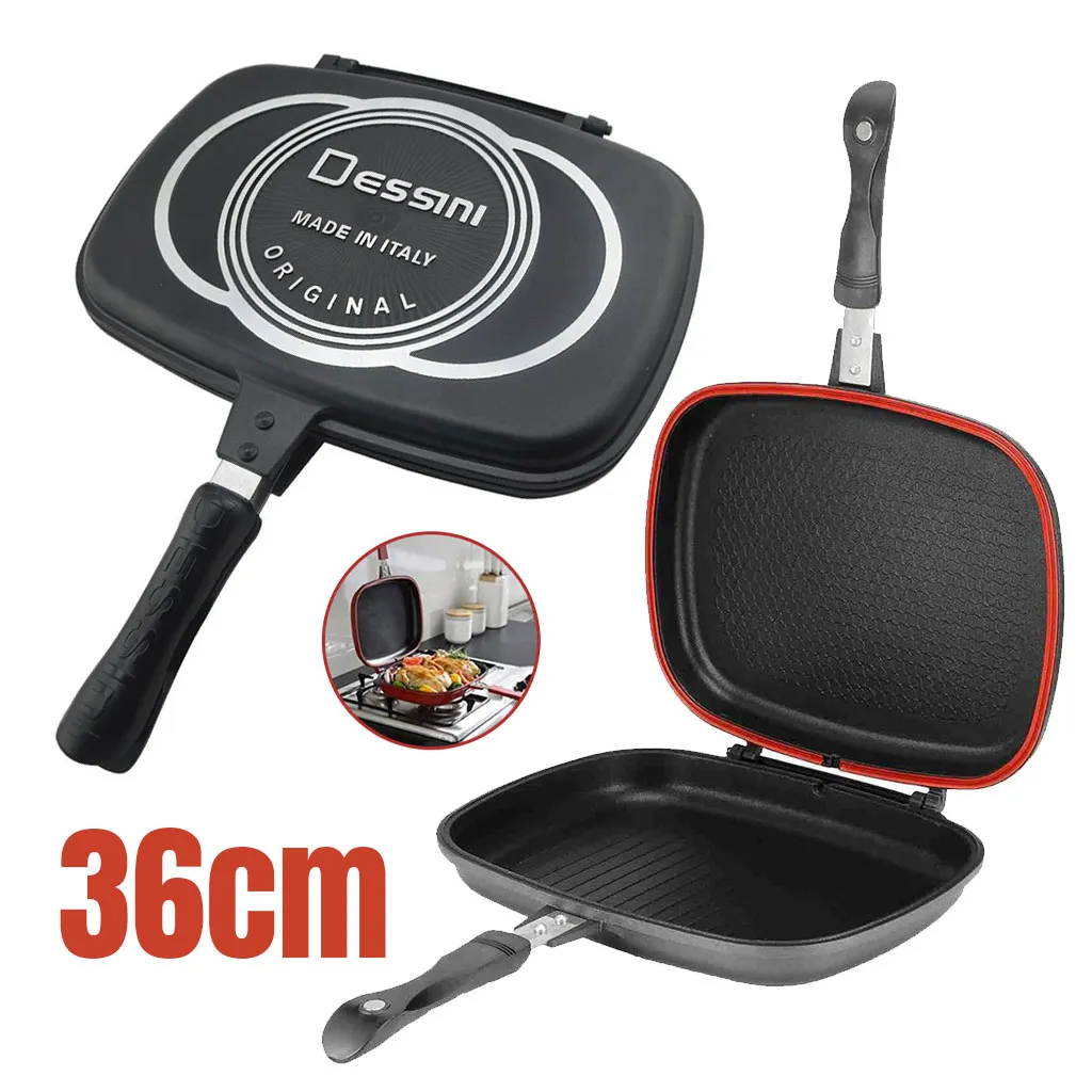 Poêle Dessini Grill Double Face 36 cm Antiadhésive