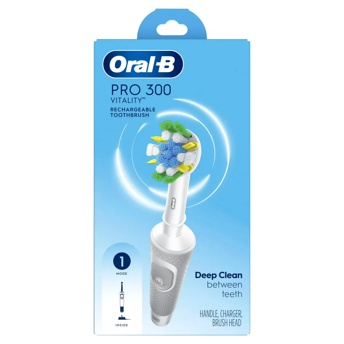 Oral-B Pro 300 Vitality – Brosse à Dents Électrique Rechargeable Blanche