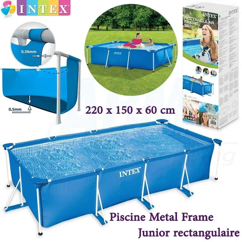 Piscine Hors Sol Tubulaire Intex Metal Frame 220 x 150 x 60 cm Rectangulaire