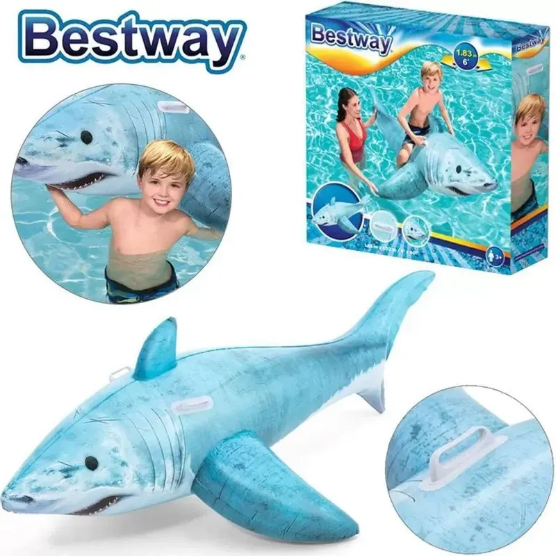 Bouée Requin Gonflable Bestway 1,83 m x 1,02 m – Float Géant Piscine et Plage
