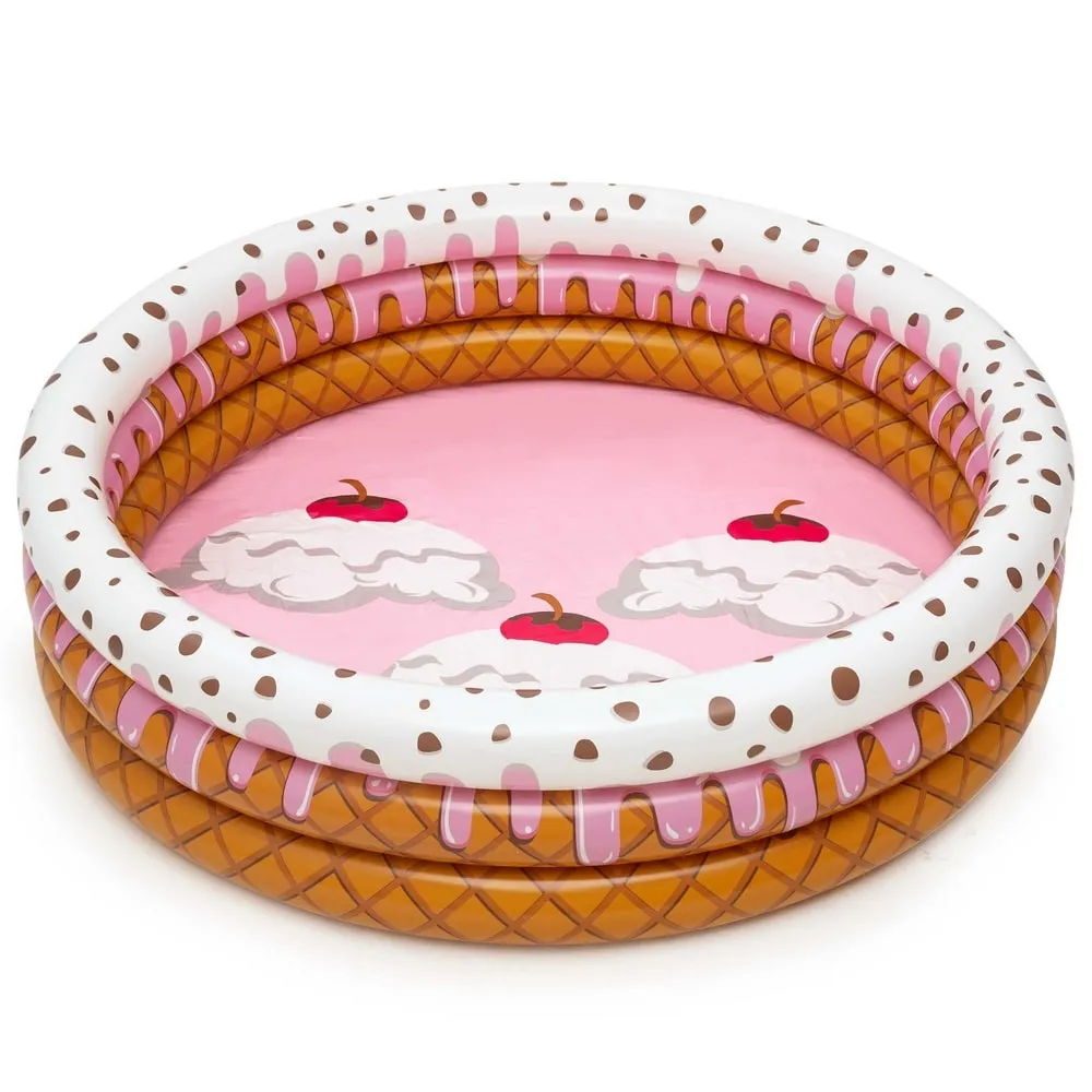 bestway Piscine Gonflable Ronde Enfant Motif Glace Ice Cream 160 x 38 cm 