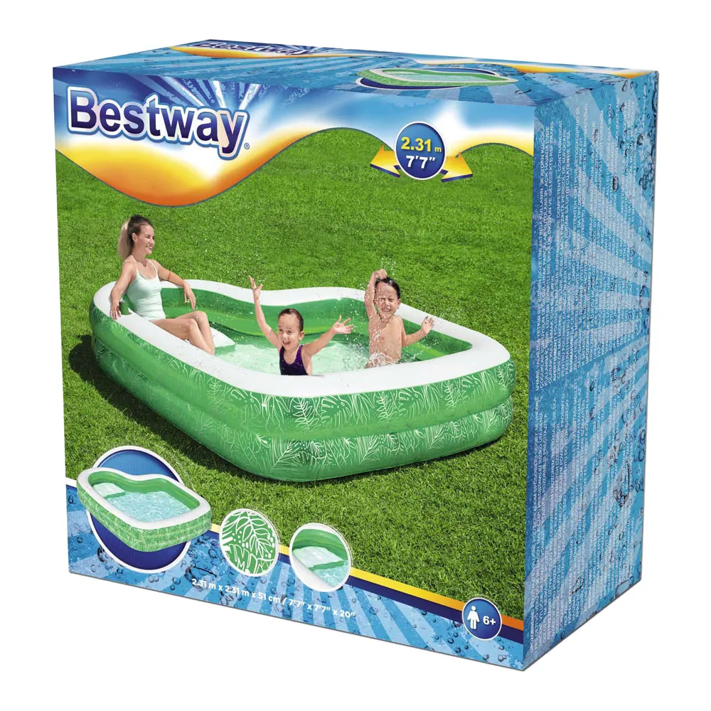 Piscine Familiale Gonflable Bestway Tropical Paradise 231 x 231 x 51 cm avec Sièges