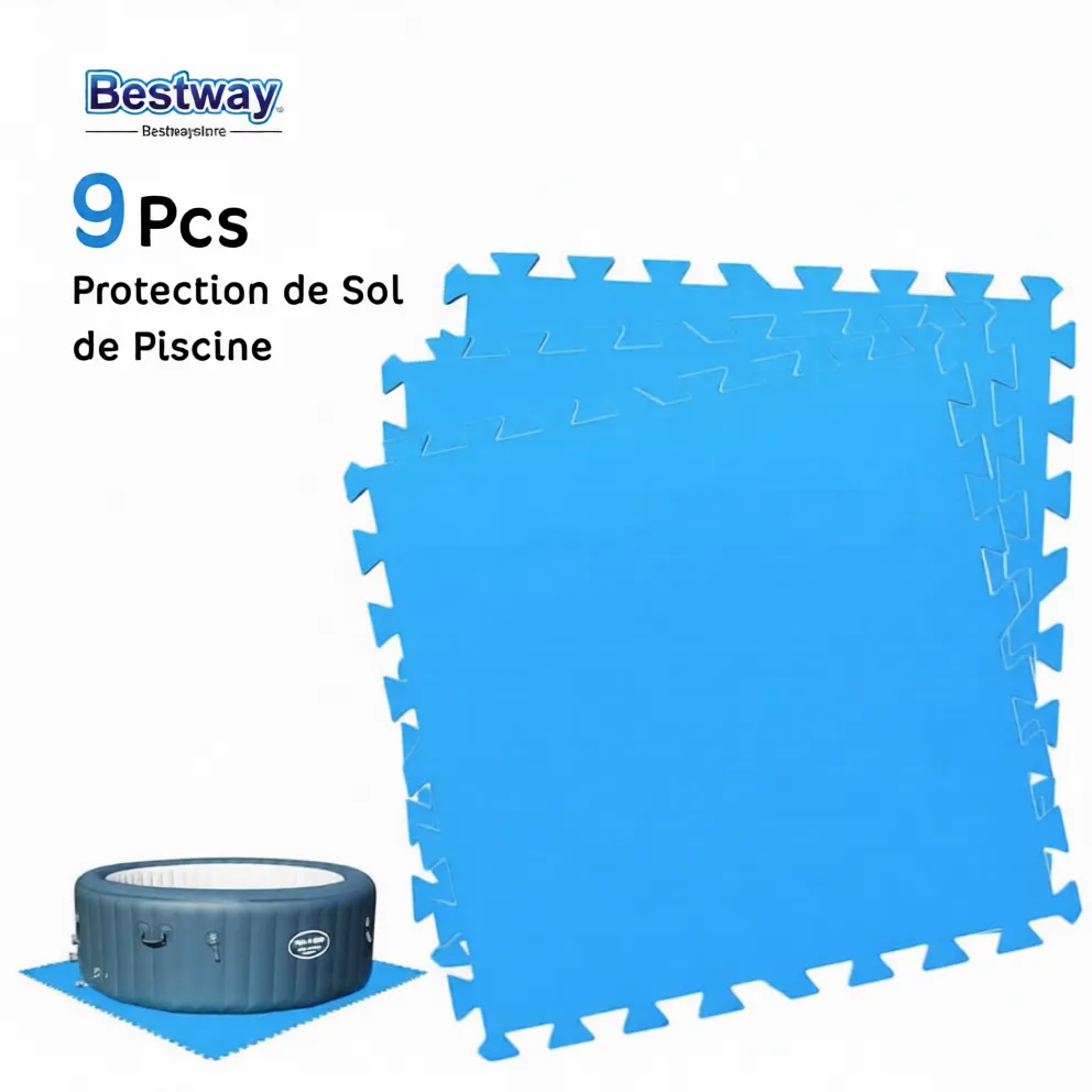 lot de 9 tapis protection de sol pour piscine 50cm*50 Flowclear Bestway 58220 