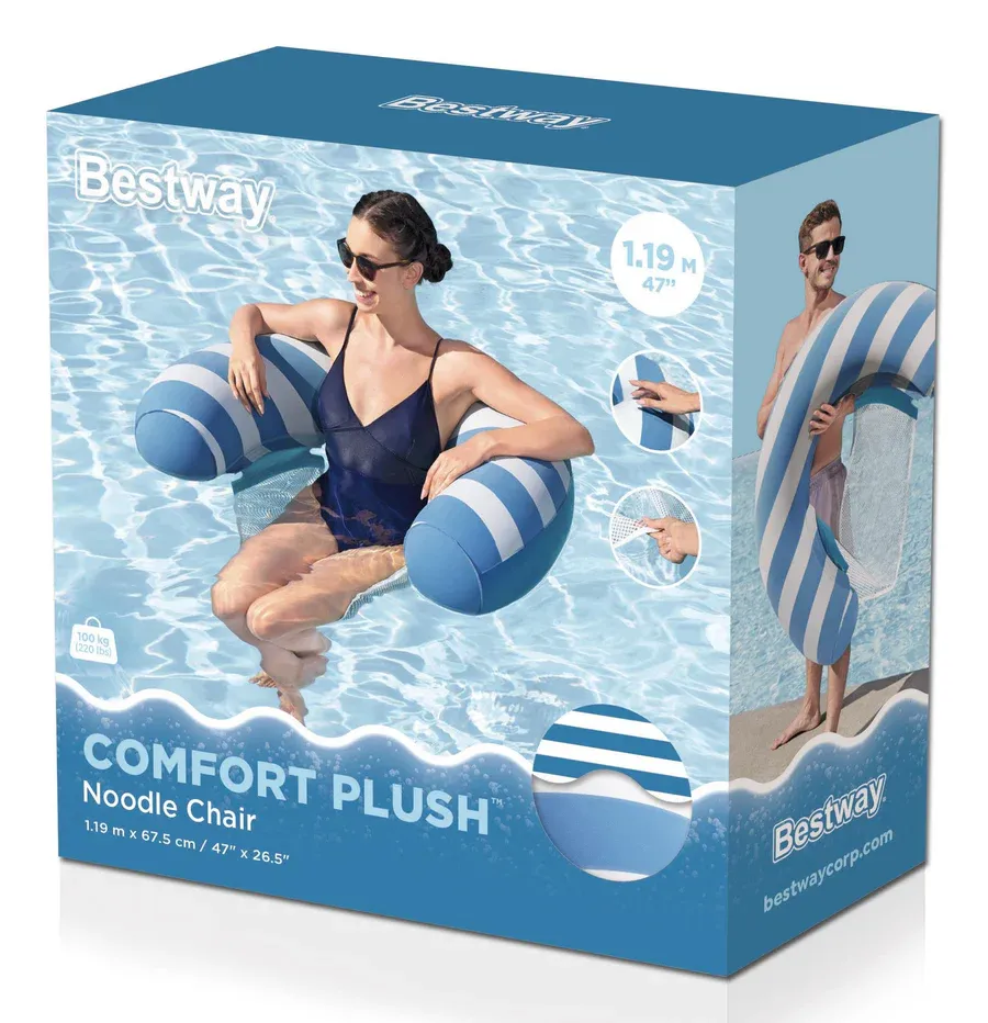 Bouée Siège Gonflable Bestway Comfort Plush – Confort et Détente à la Piscine 1.19m*67.5cm