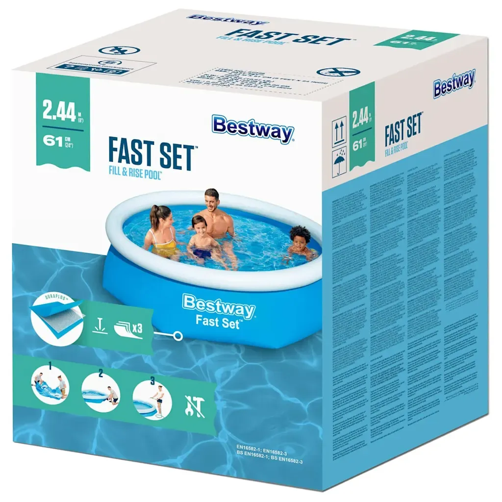 Piscine familial hors sol Fast Set™ ronde 244 x 61 cm -Bestway: 57265