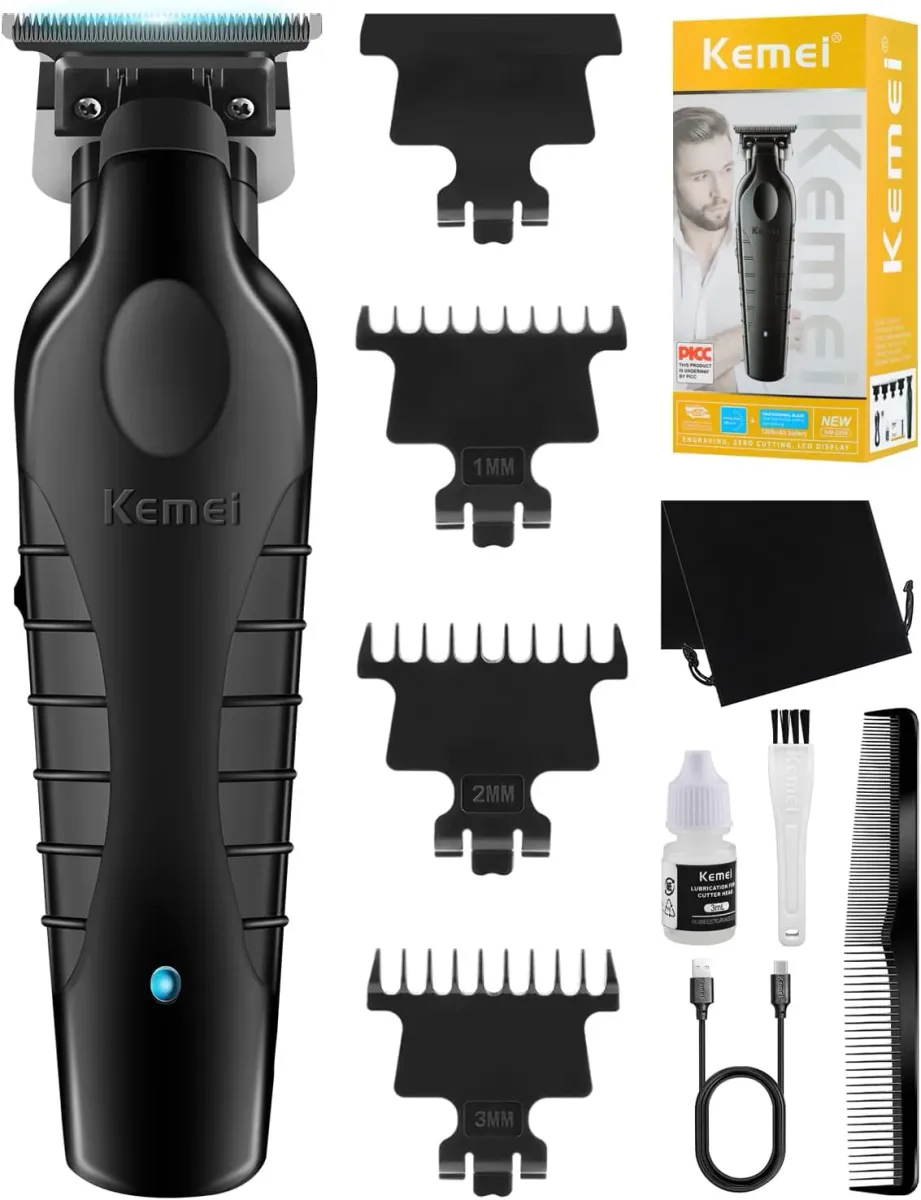 Kemei KM-2299 10W Hair Trimmer Professionnelle – Coupe Ultra Précise Zero Gap, 7500 RPM, Sans Fil