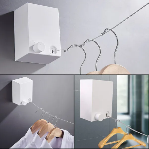 Corde a linge suspendue au mur Télescopique en Fil d’Acier Inoxydable