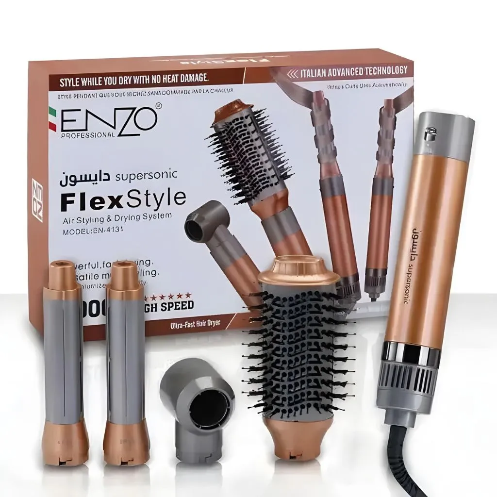 ENZO PROFESSIONAL Brosse Coiffante Multifonctionnelle 4 en 1 –En-4131 فرشاة تصفيف الشعر متعددة الوظائف
