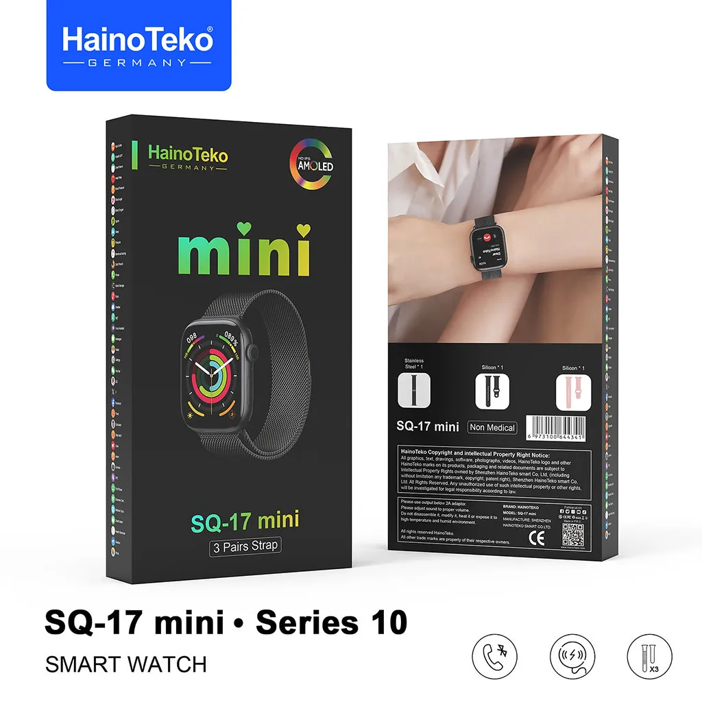 SQ-17 Mini – Smart Watch Séries 10 AMOLED avec 3 Bracelets en Algérie