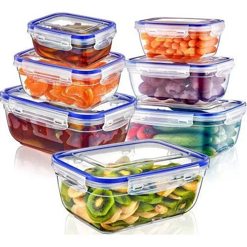 lot de 6 boites de conservation pour nourriture en plastique pour micro ondes-transparent